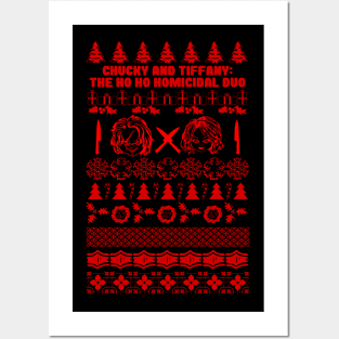 Chucky and Tiffany Ho Ho Holiday Sweater Posters and Art
